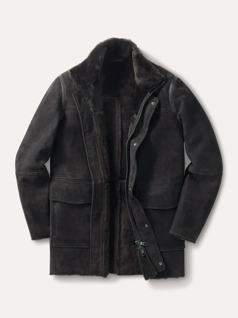 Lammfell Parka Tabak