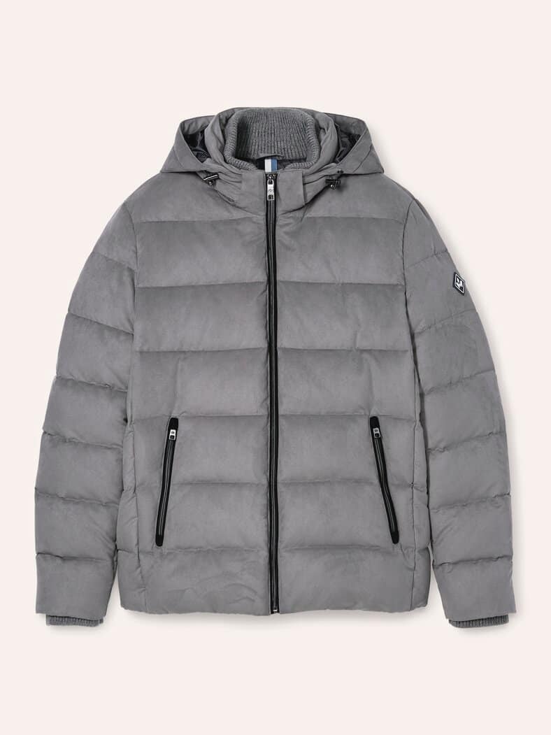 Steppjacke in Veloursoptik Silbergrau