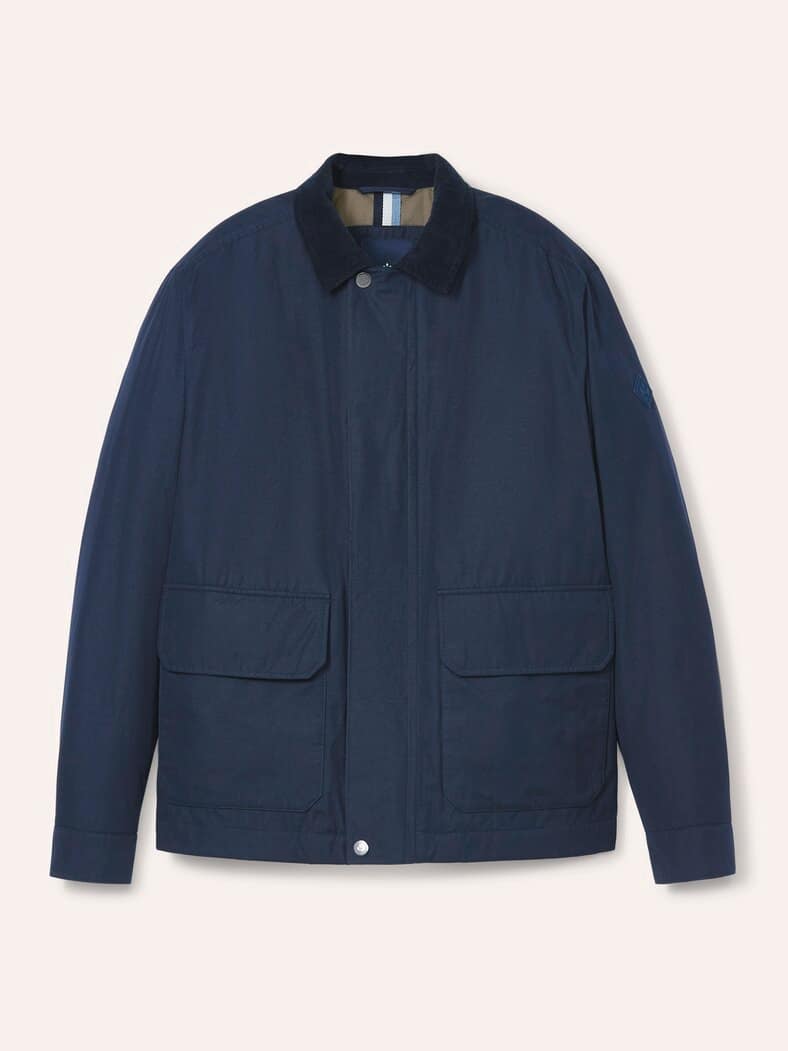 Jacke aus Baumwollmix m. Cordkragen Marine