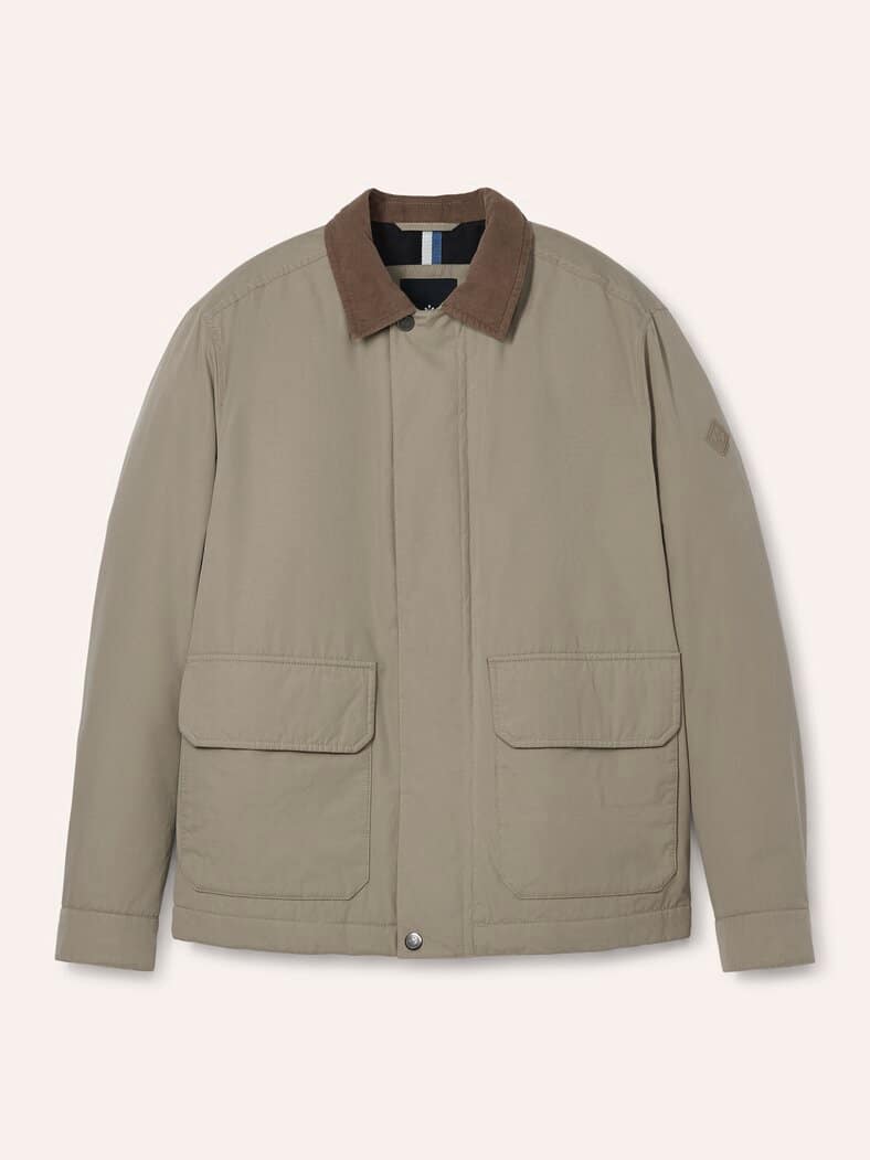 Jacke aus Baumwollmix m. Cordkragen Sand
