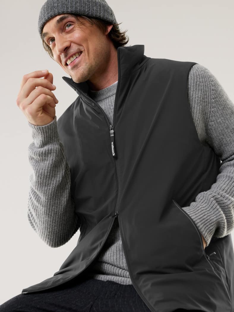 Daunen Hybrid Weste Schwarz