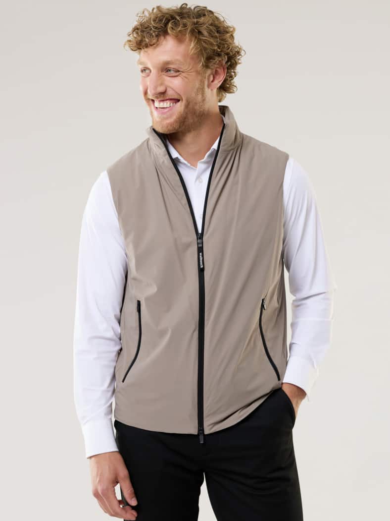 Daunen Hybrid Weste Beige