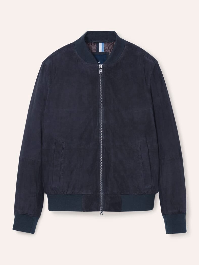 Blouson aus Ziegenvelours Marine