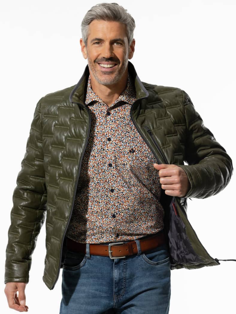 Lammleder Leichtsteppjacke Oliv