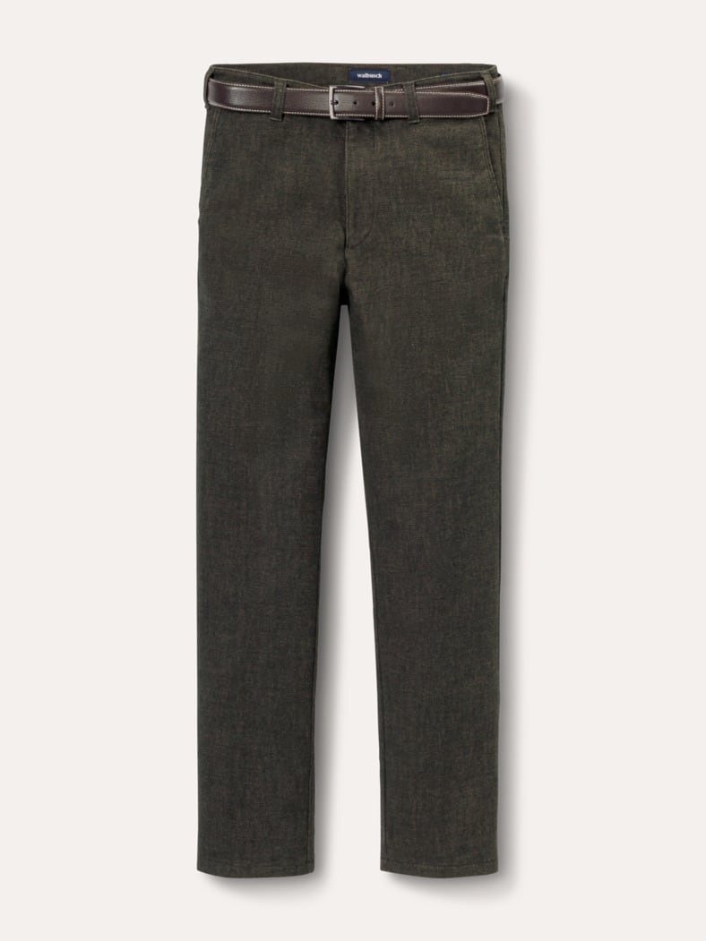 Gürtel-Chino Wool-Look Dunkelbraun