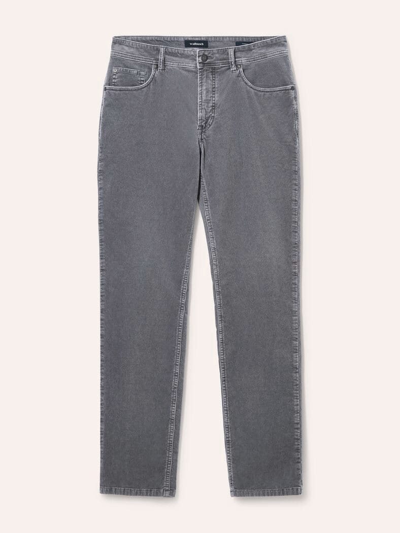 Five Pocket aus feinem Cord Grau