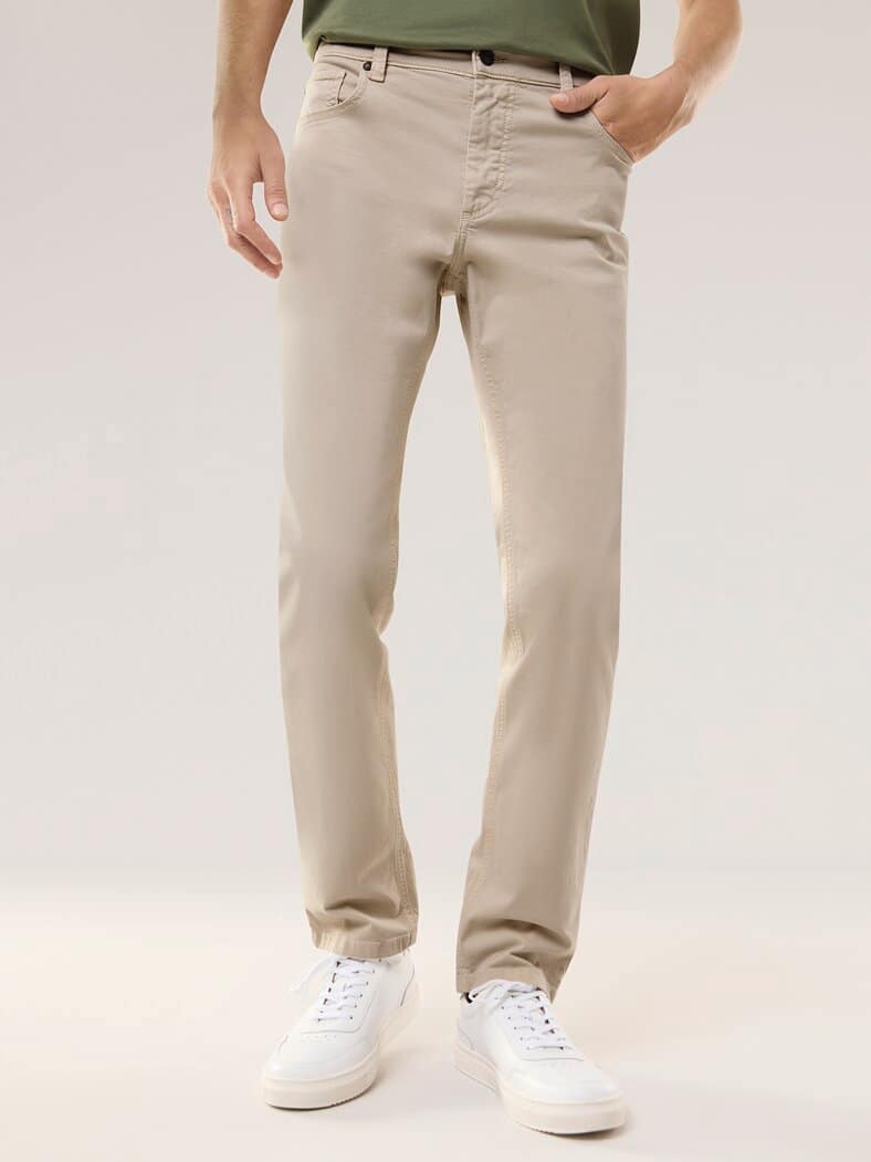 Baumwoll Five-Pocket Safaribeige