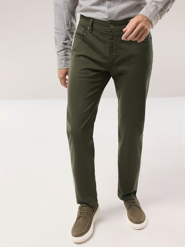 Baumwoll Five-Pocket Oliv