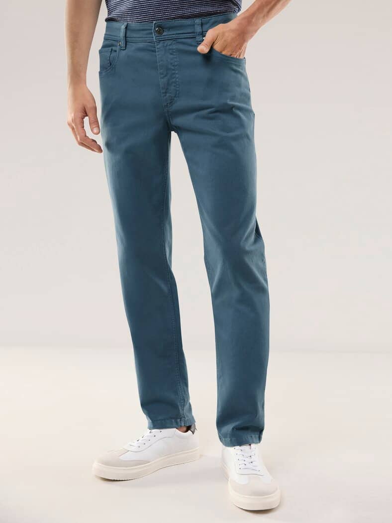 Baumwoll Five-Pocket Jeansblau