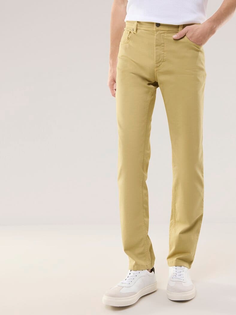 Baumwoll Five-Pocket Maisgelb