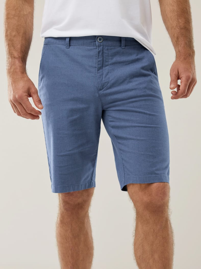 Leinen-Bermudas Frischekick Jeansblau