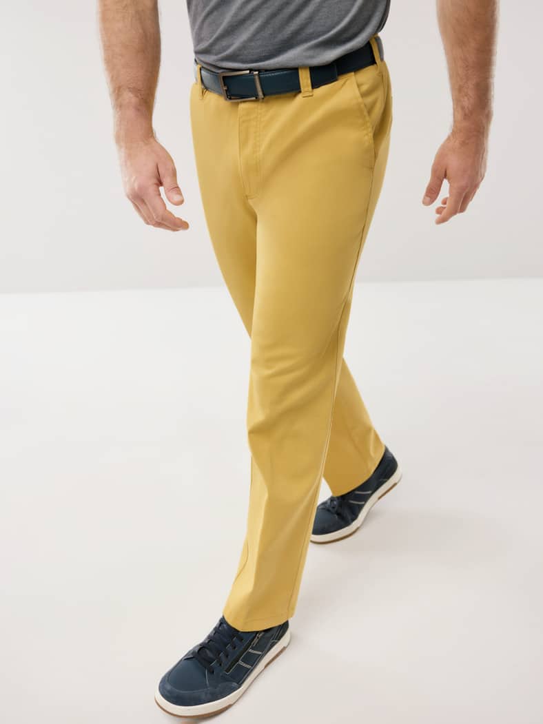 Extraglatt Dehnbund-Chino Gelb