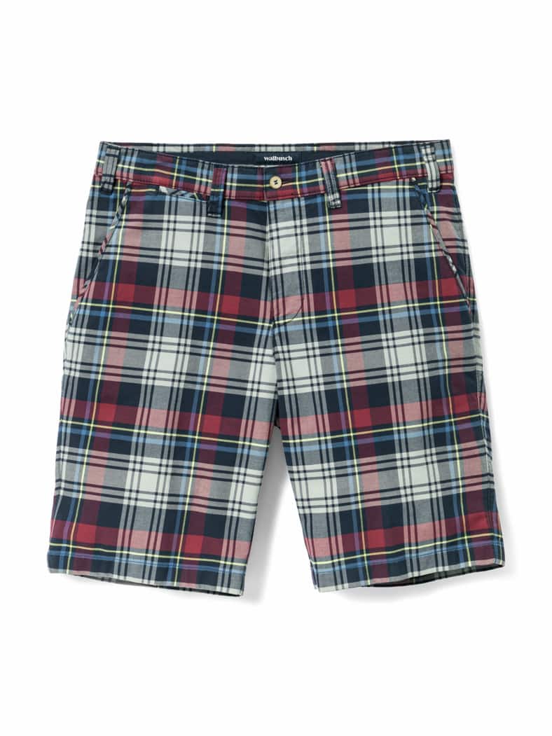 Urlaubs-Bermudas Blau/Beere Karo