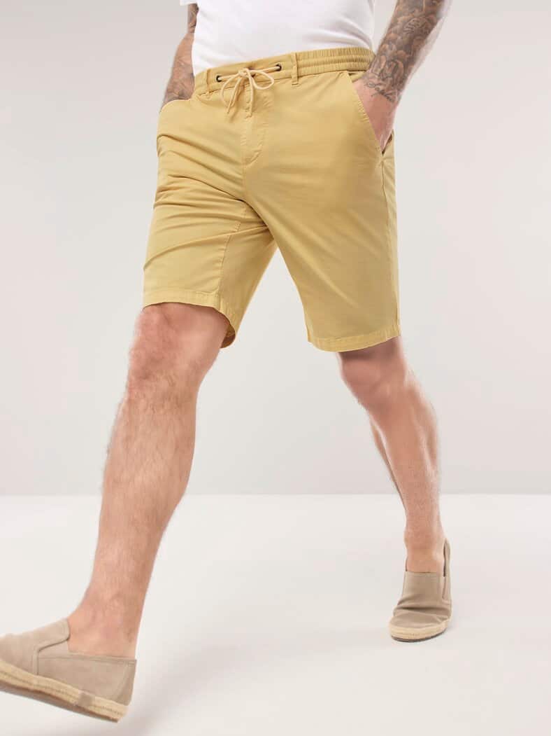 Urlaubs-Bermudas Baumwollstretch Sonnengelb