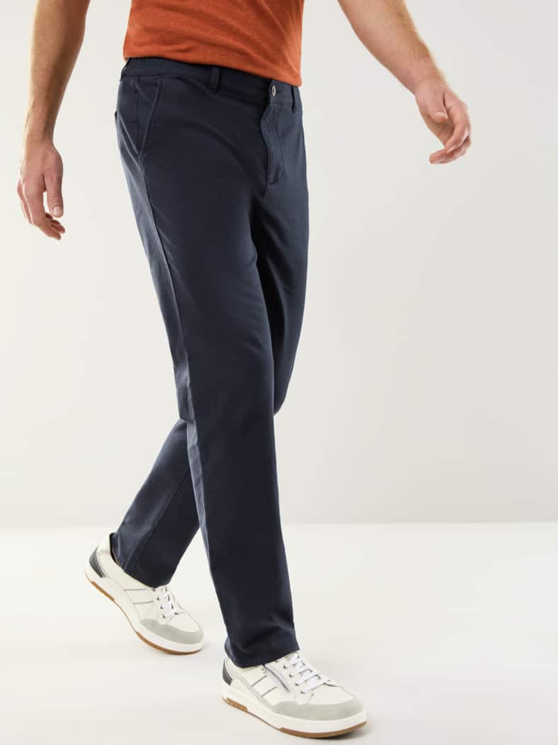 Leinen-Chino Frischekick Marine