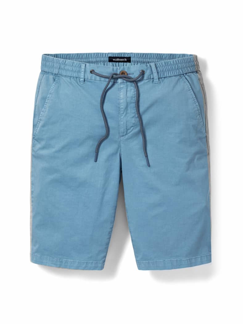 Urlaubs-Bermudas Baumwollstretch Mittelblau