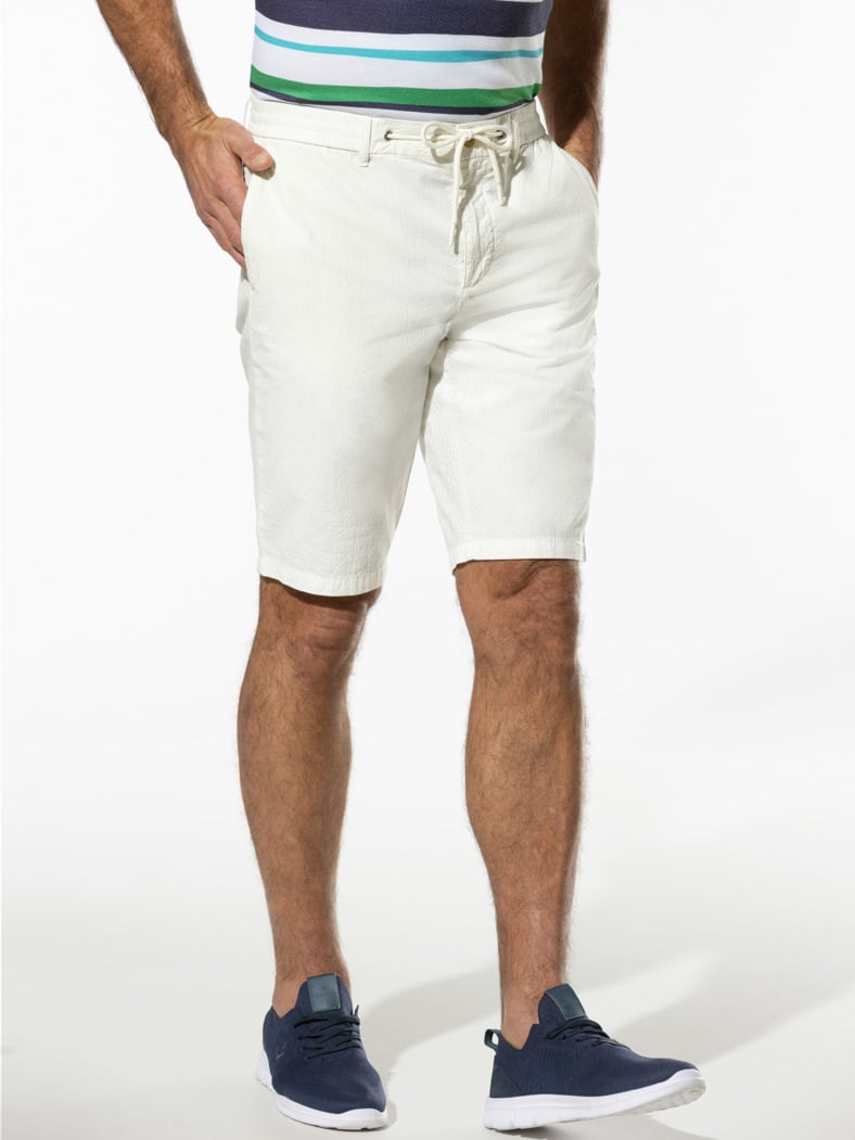 Seersucker Bermudas Weiß