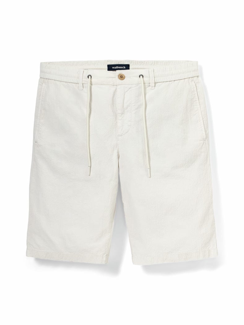Seersucker Bermudas Weiß