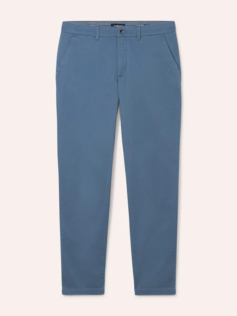 Elastische Chino aus Baumwolle Jeansblau