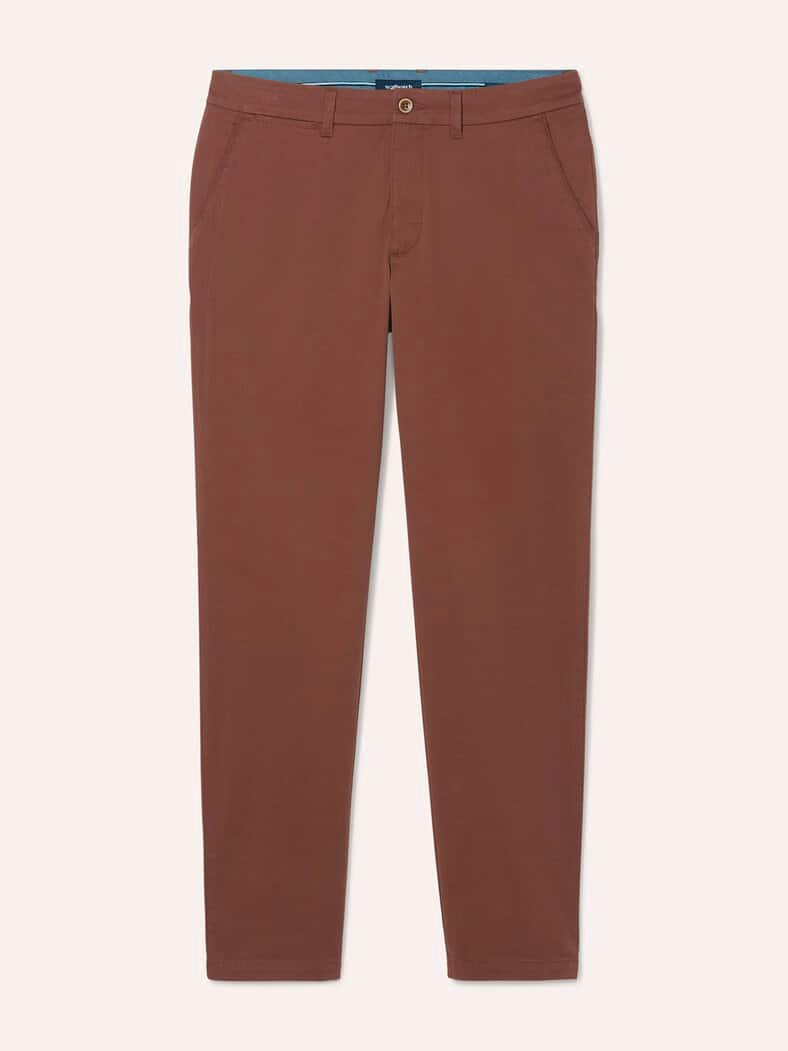 Elastische Chino aus Baumwolle Rotbraun