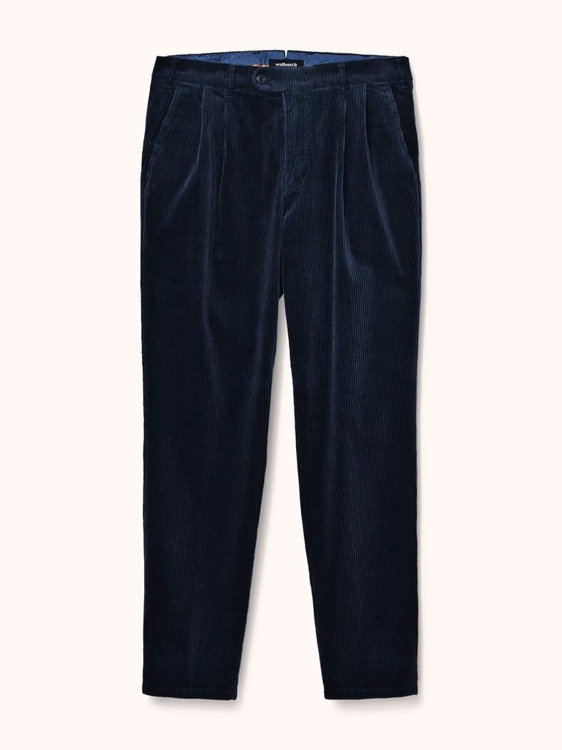 Cordhose mit Bundfalte Marine