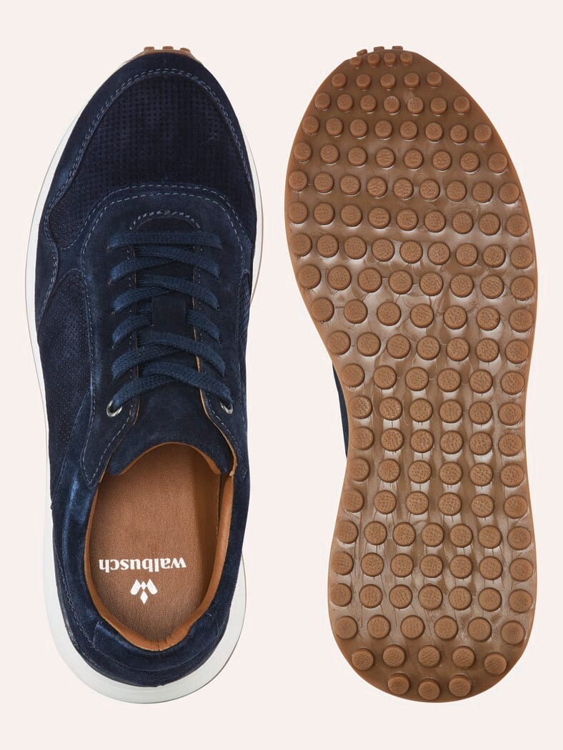 Velours Perfo Sneaker Marine