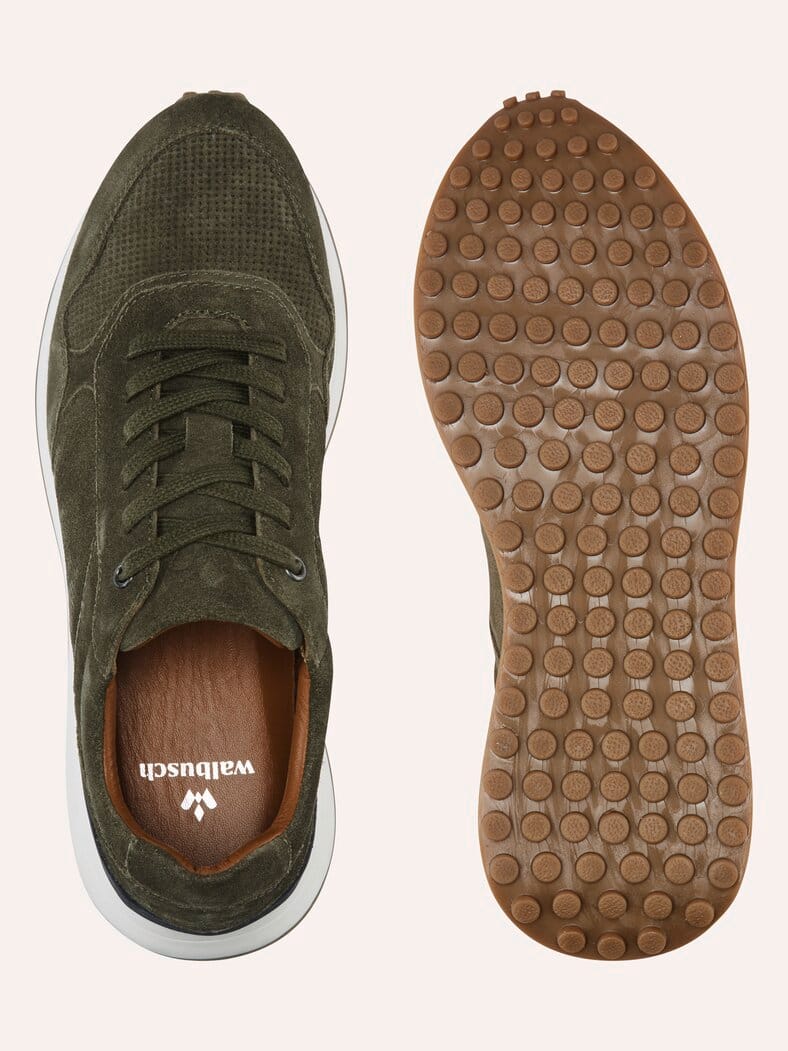 Velours Perfo Sneaker Khaki