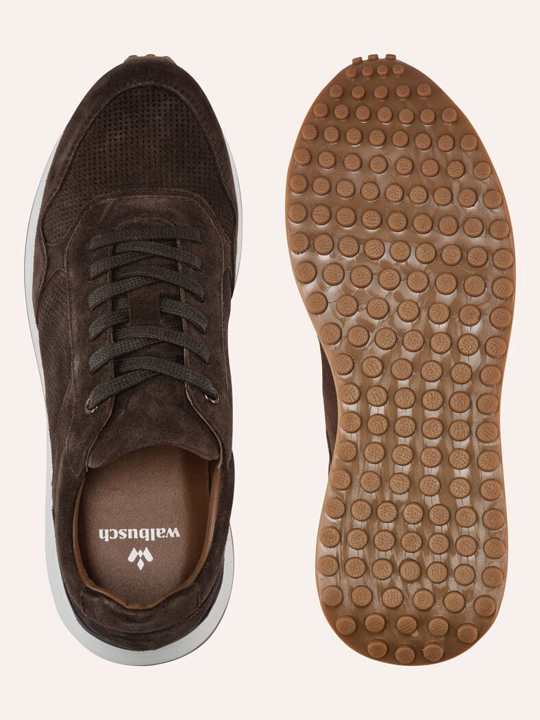 Velours Perfo Sneaker Braun