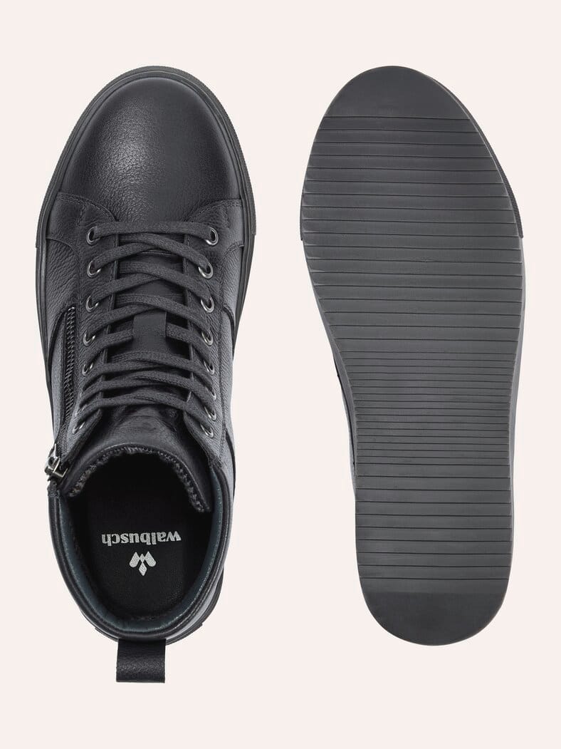 Leder-Schnürer Hightop Blau