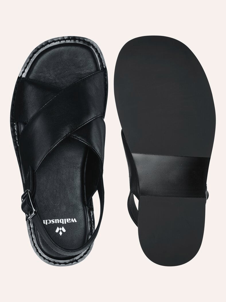 Kreuzriemen-Sandale Schwarz