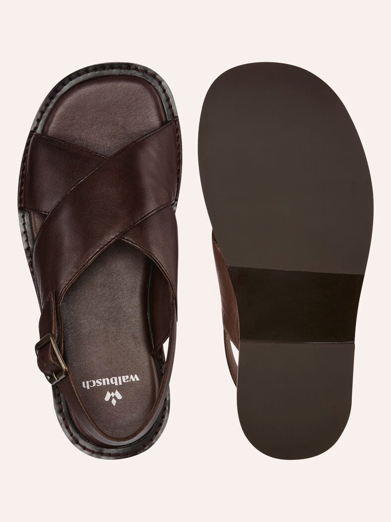 Kreuzriemen-Sandale Braun