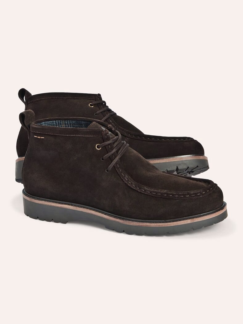 Schnürstiefel aus Velours Braun