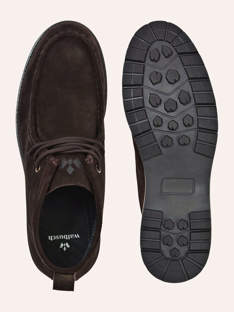 Schnürstiefel aus Velours Braun