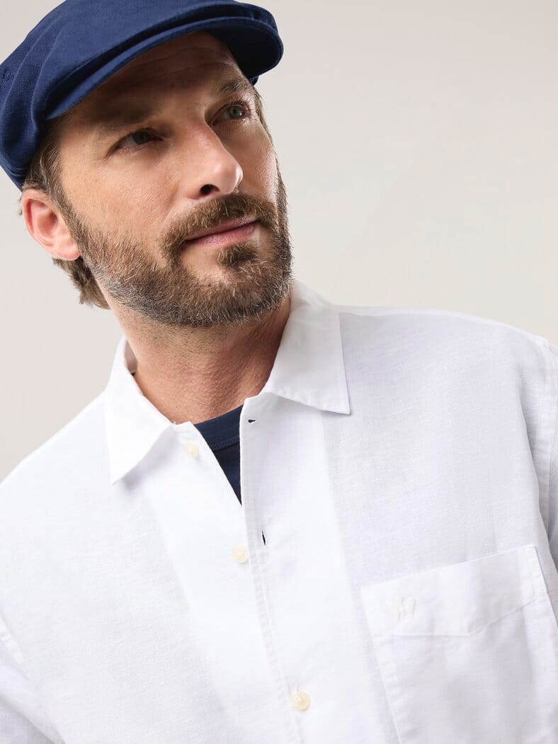 Leinen Schiebermütze UV-Schutz Blau