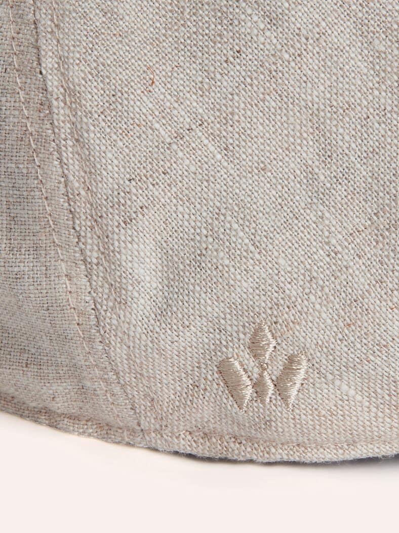 Leinen Schiebermütze UV-Schutz Beige