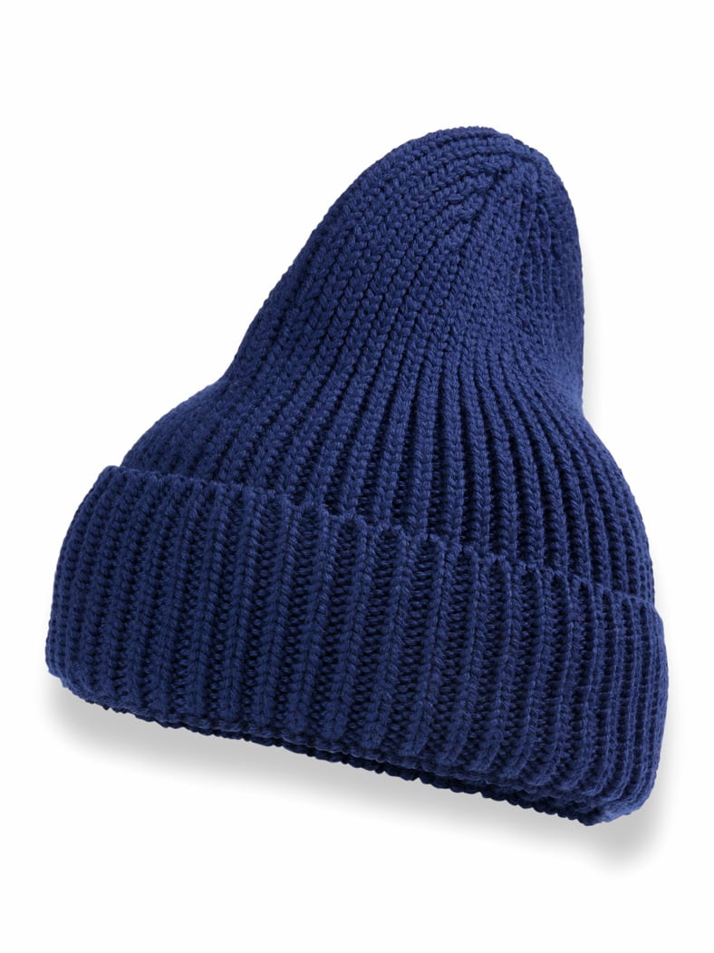 Merino-Mütze Royalblau