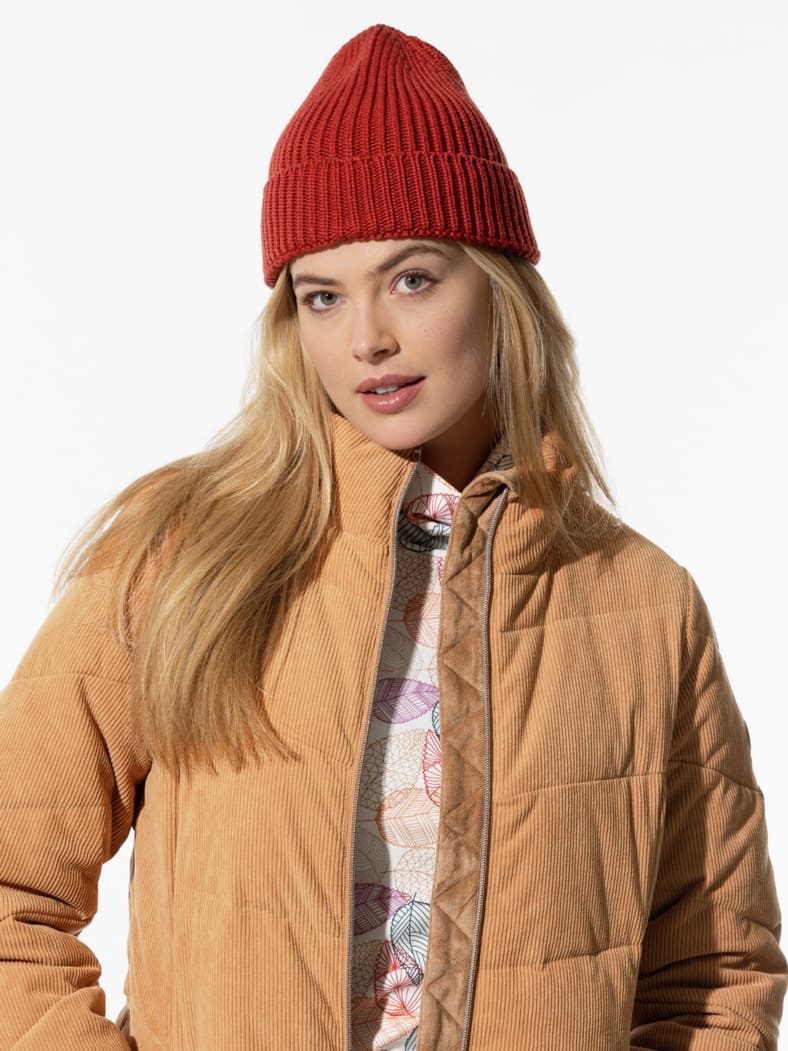 Merino-Mütze Ziegelrot