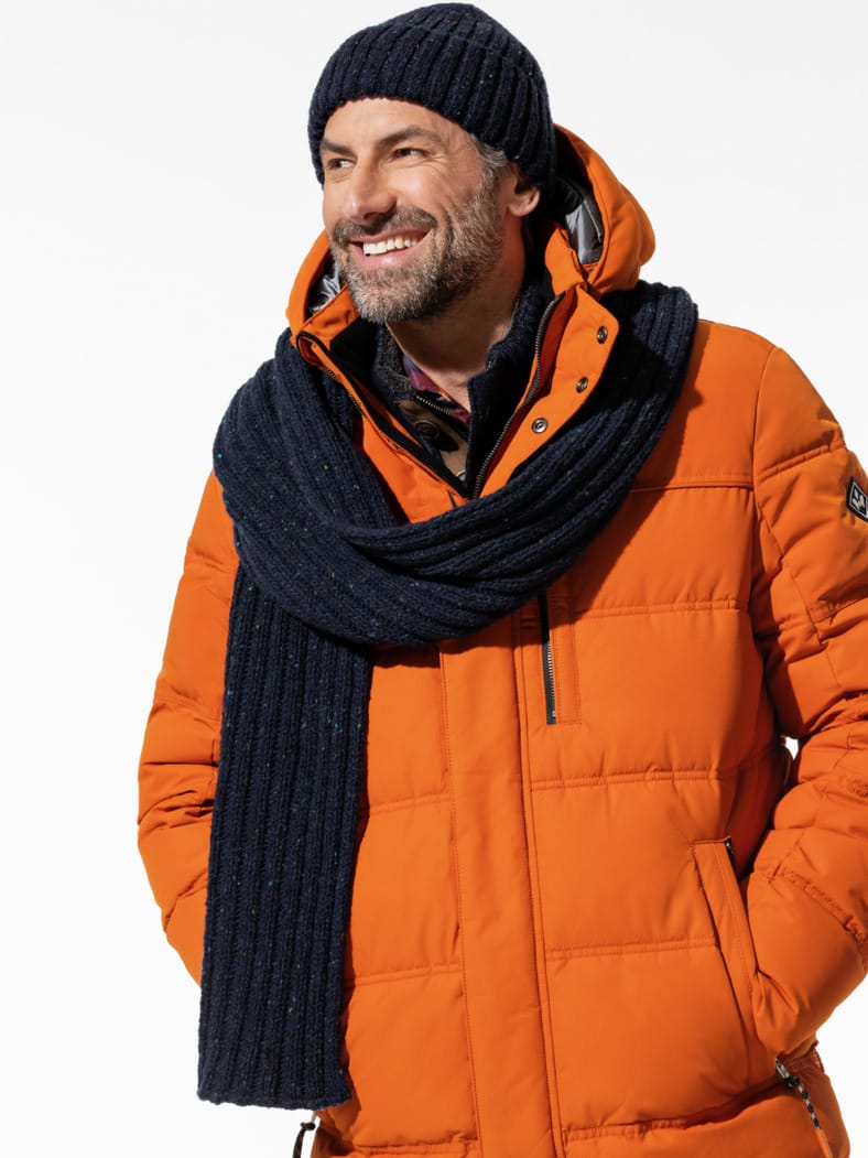 Tweed Wollschal Blau