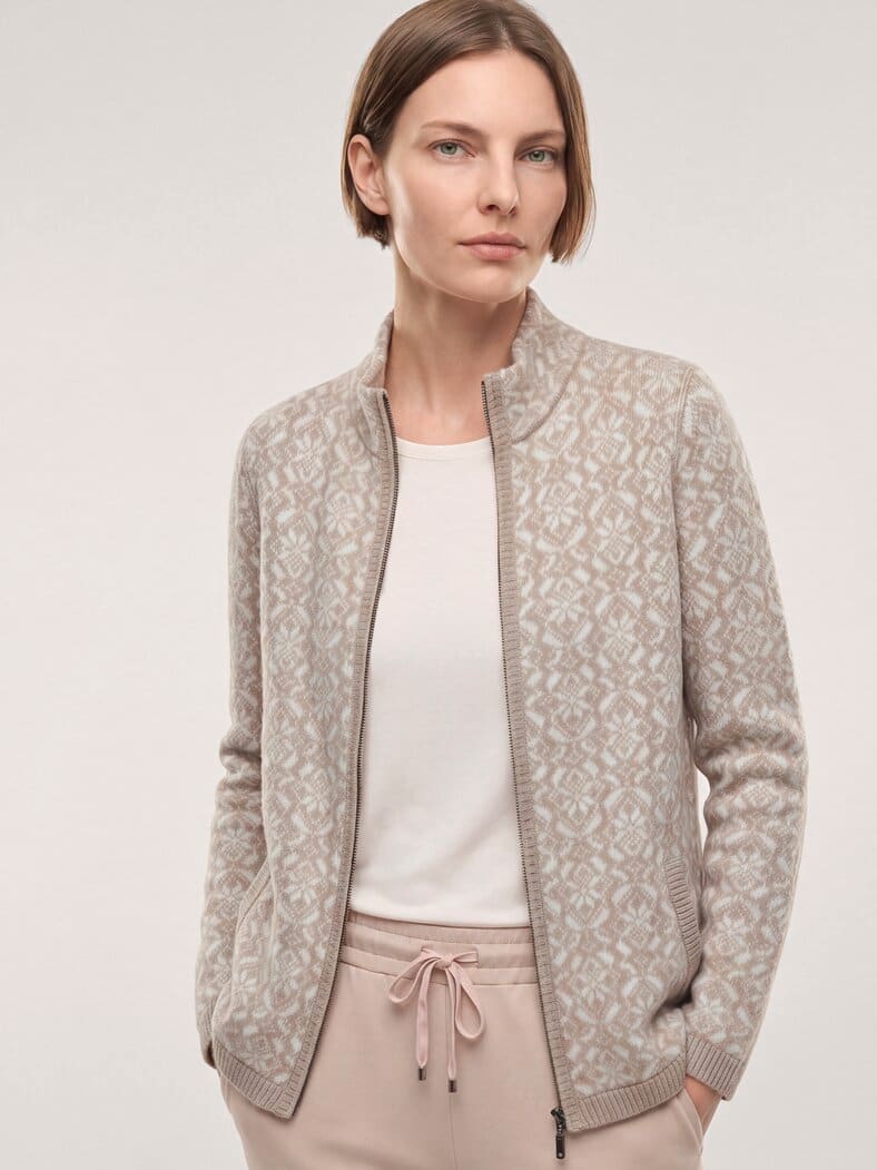 Strickjacke Stern Creme