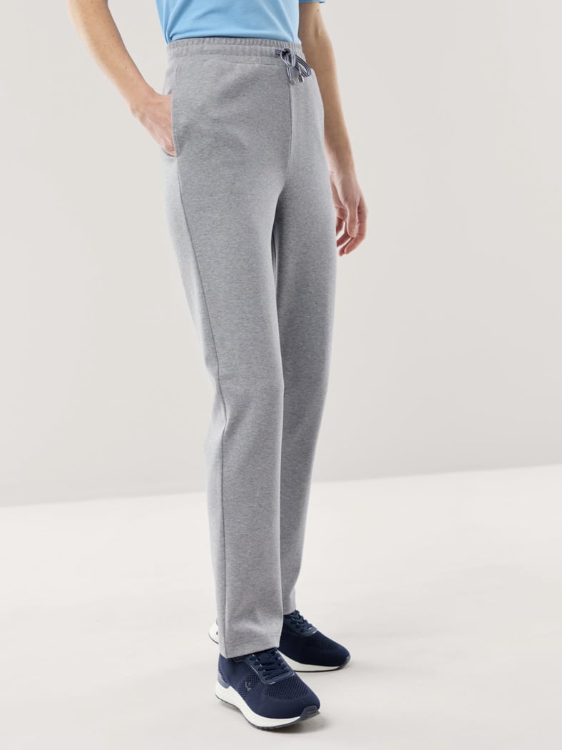 Baumwollstretch Hose Grau Melange