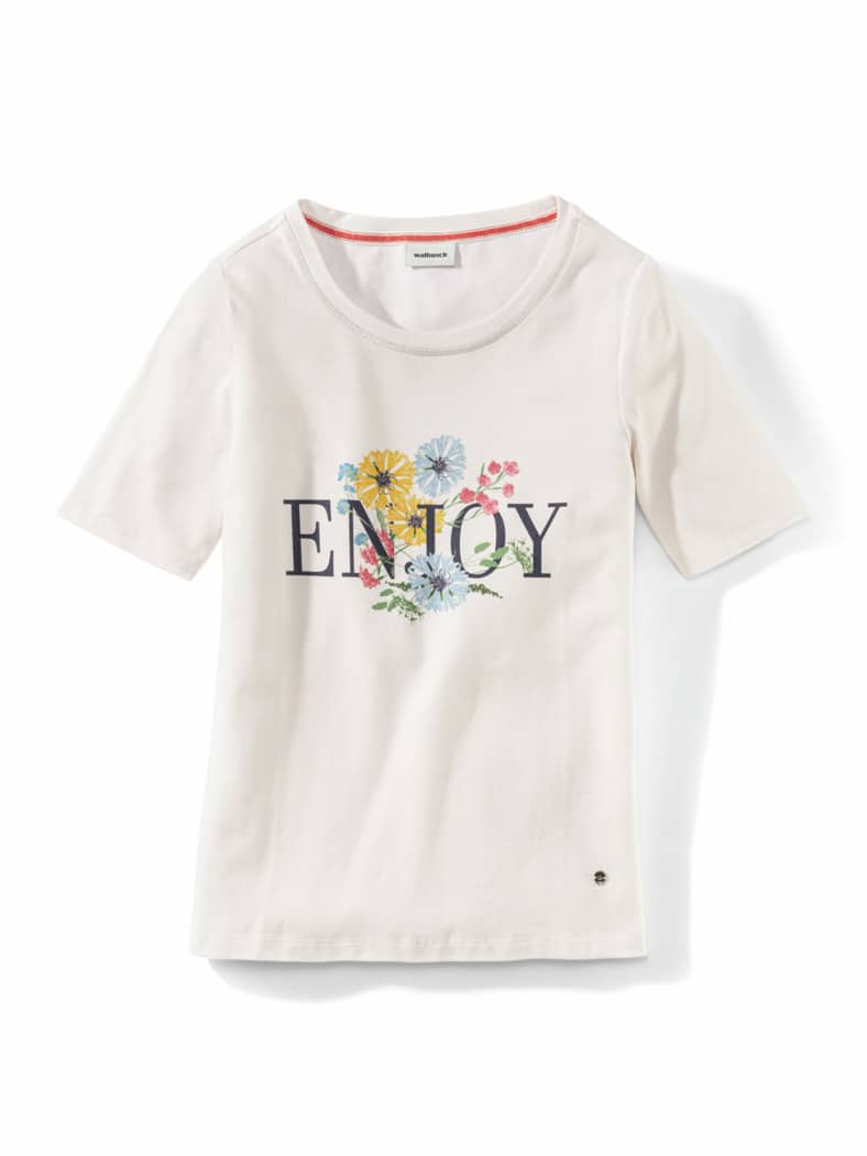 Freizeitshirt Gartenblumen Offwhite