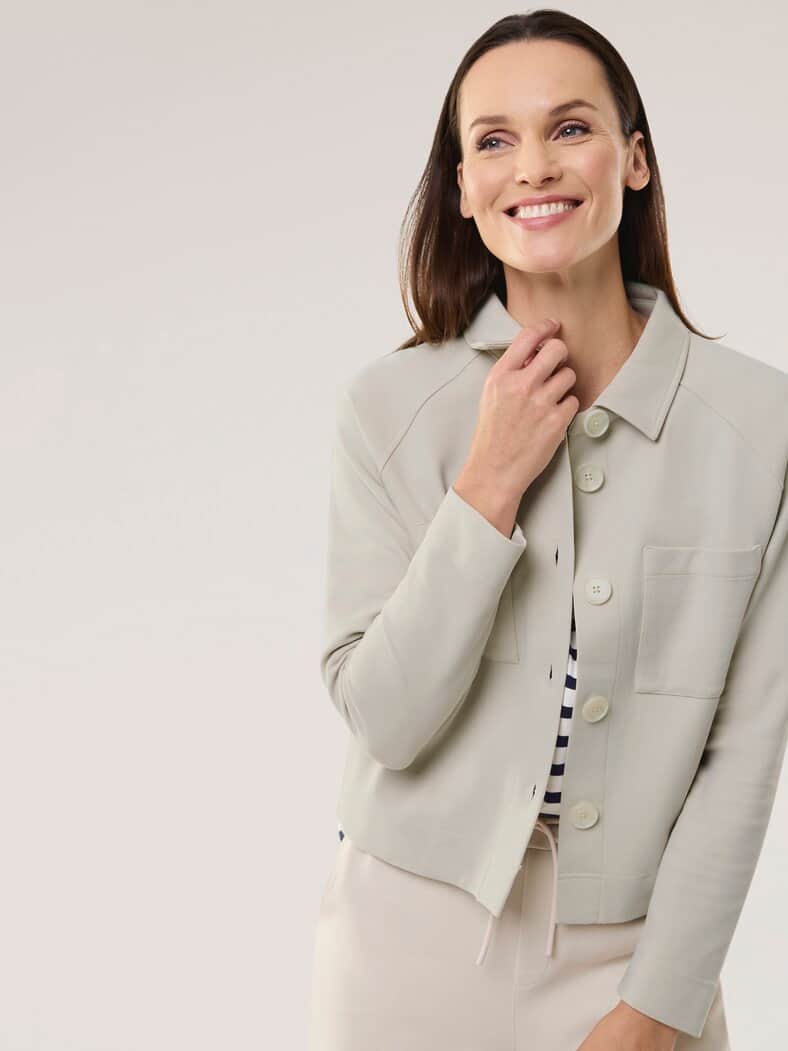 Jersey Twill Jacke Kiesel