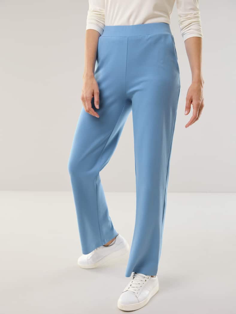 Baumwollstretch Marlenehose Jeansblau