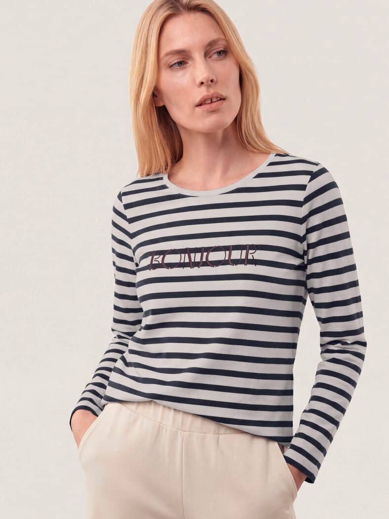 Ringelshirt Bonjour Blau/Weiß