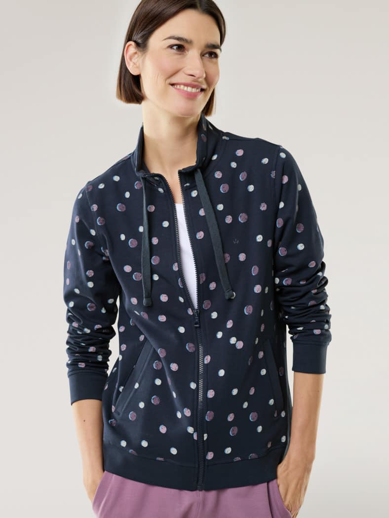 Sweat Jacke Soft Touch Punkte