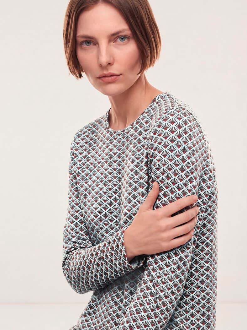 Schlafshirt Everynight Langarm Merlot Ornament