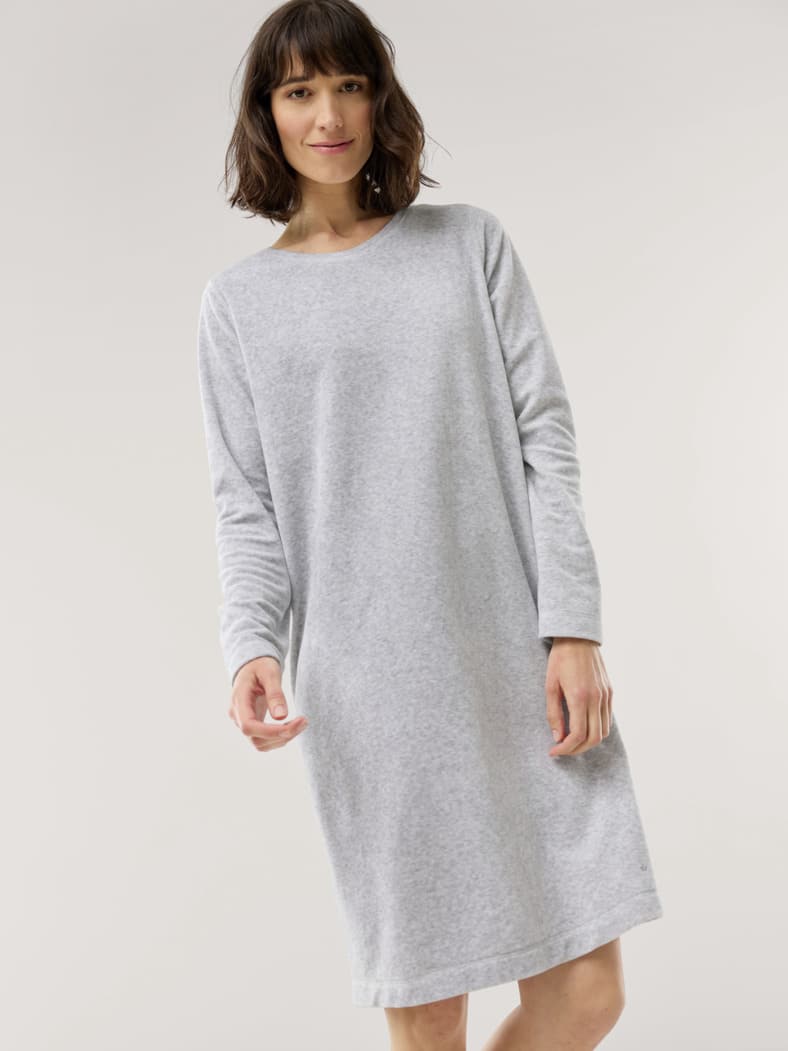 Nicki Kuschel Kleid Grau Melange