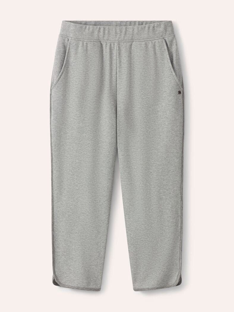 Baumwollstretch Caprihose Grau Melange