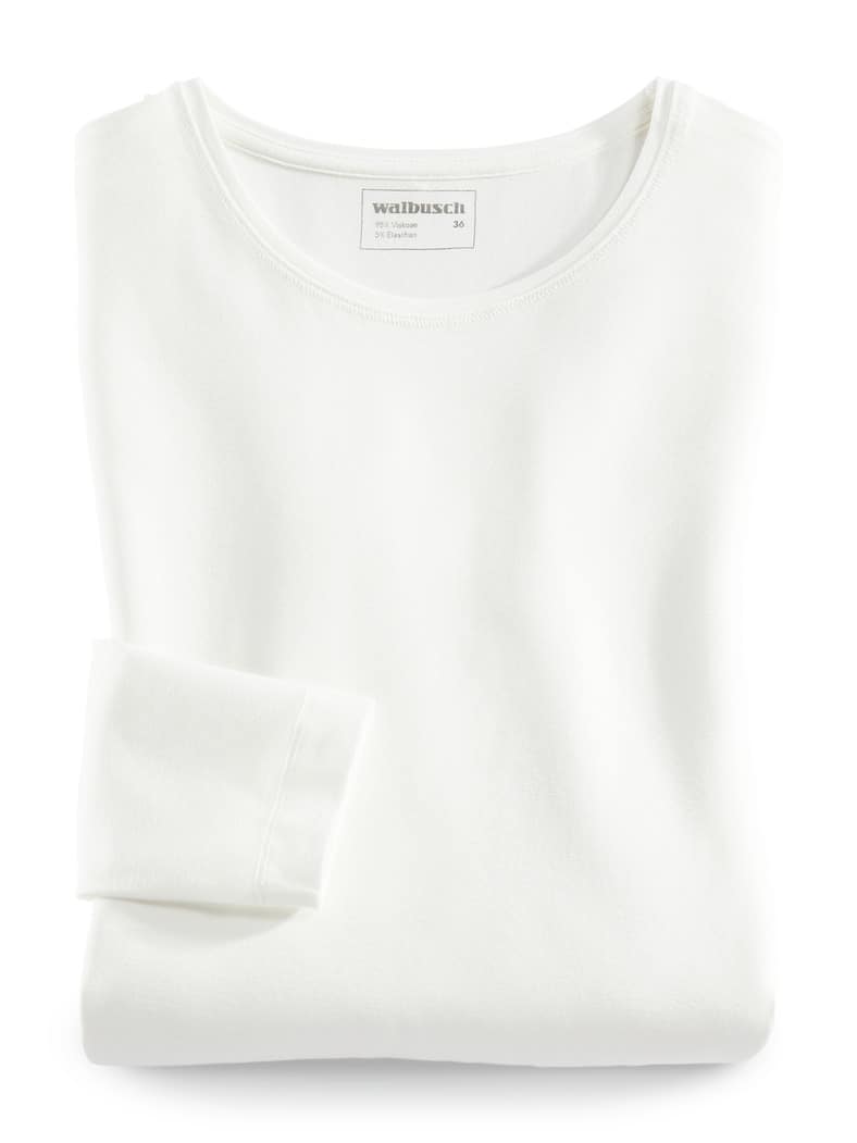 Viskose-Shirt Langarm Offwhite