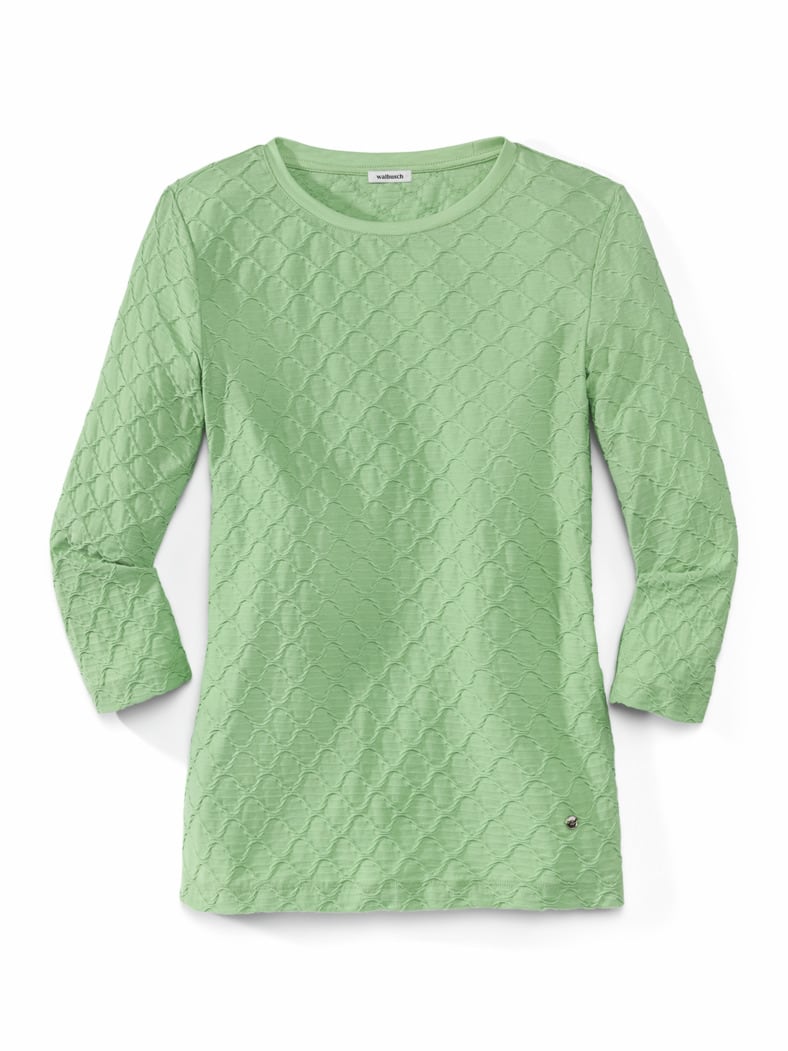 Baumwollshirt Strukturmuster Piniengrün